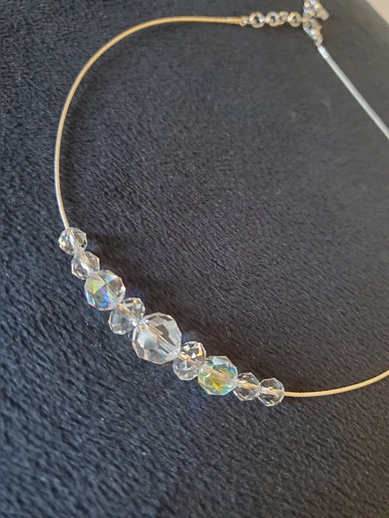 Swarovski Jewelry - Vintage Swarovski wire choker with Aurora boreal Bead Crystal Necklace